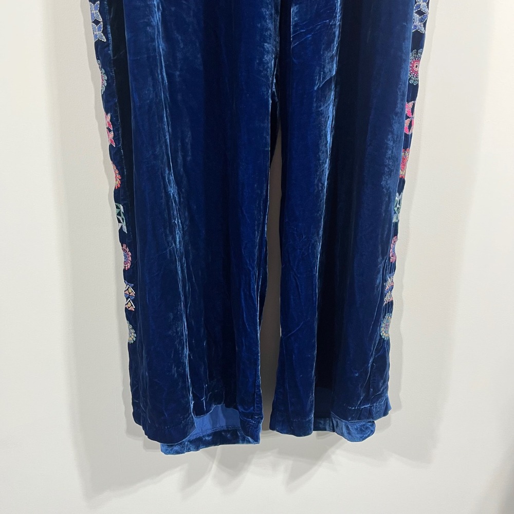Johnny Was Nikkola Silk Velvet Embroidered Wide Leg‎ Pants Sz XXL Boho Lagenlook - Picture 6 of 11